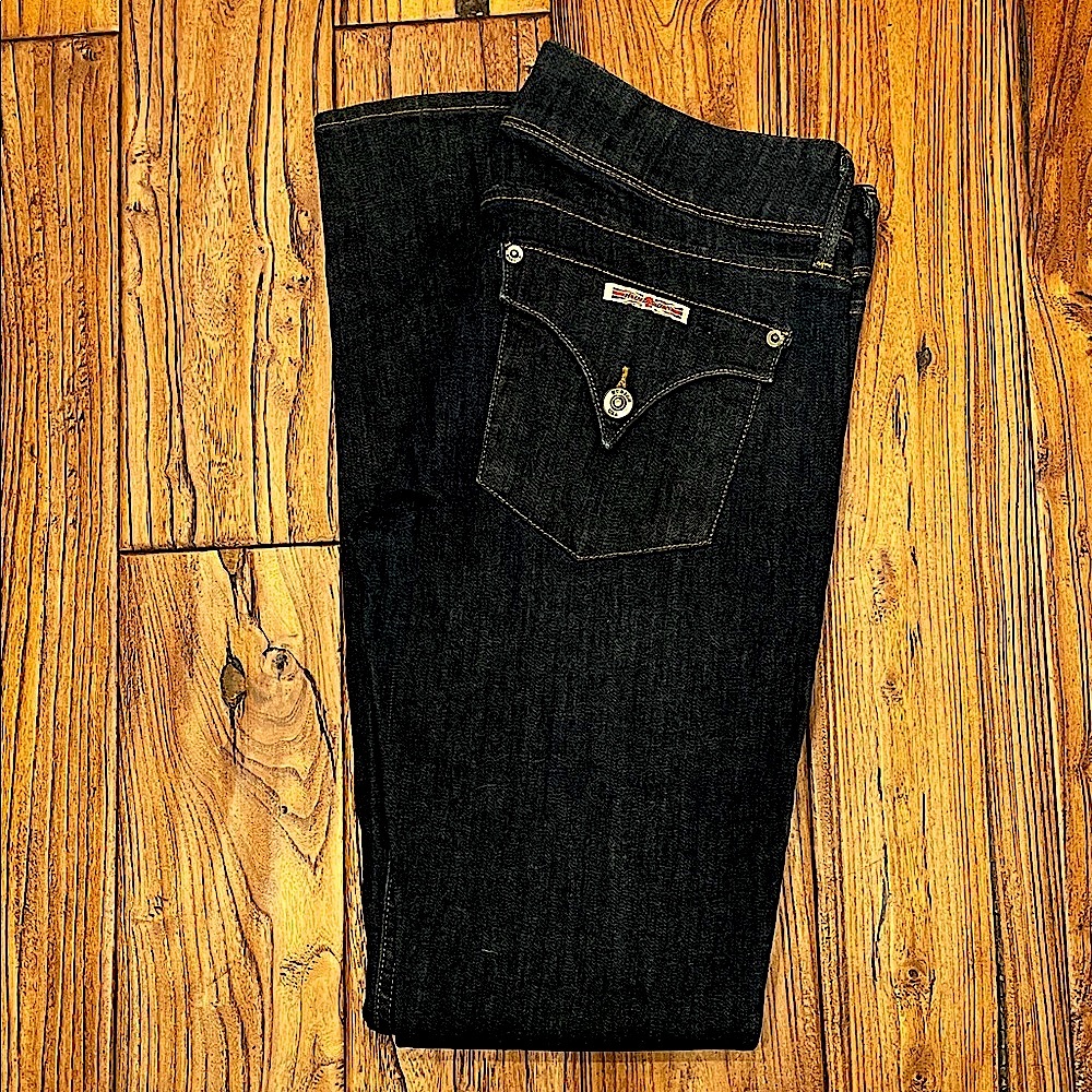 Hudson ‘Colin Skinny Flap’ Dark Blue Wash Jeans